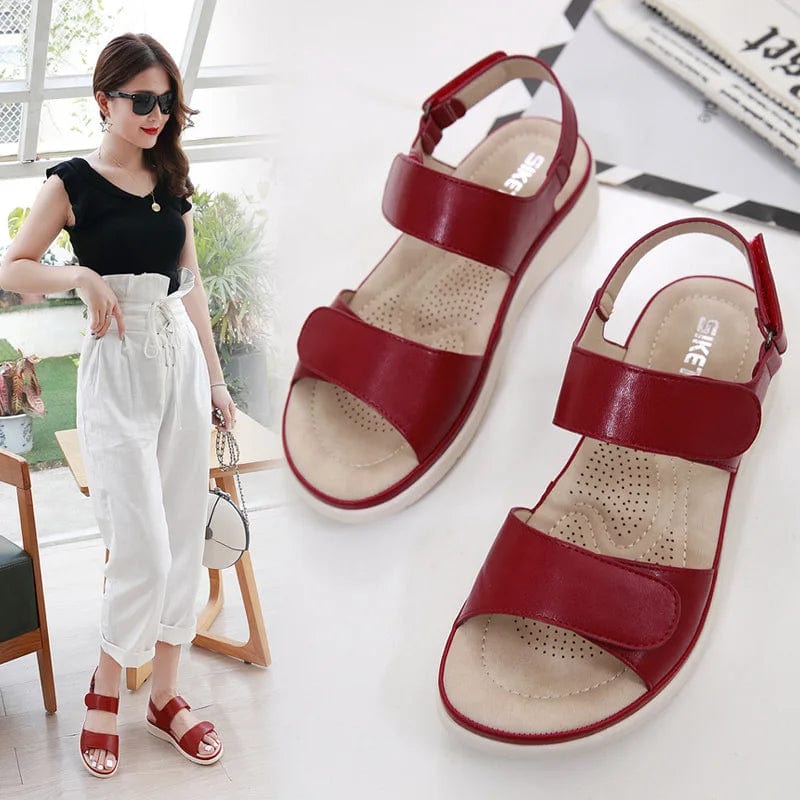 Eleganza Italiana SIKETU Brand Summer Fashion Women Flat Heel Classic Sandals Buckle Hook Loop Simple Wedge Shoes Mid Heel Soft Comfort Footbed 41 Streetwear high fashion shein amazon temu target Walmart online