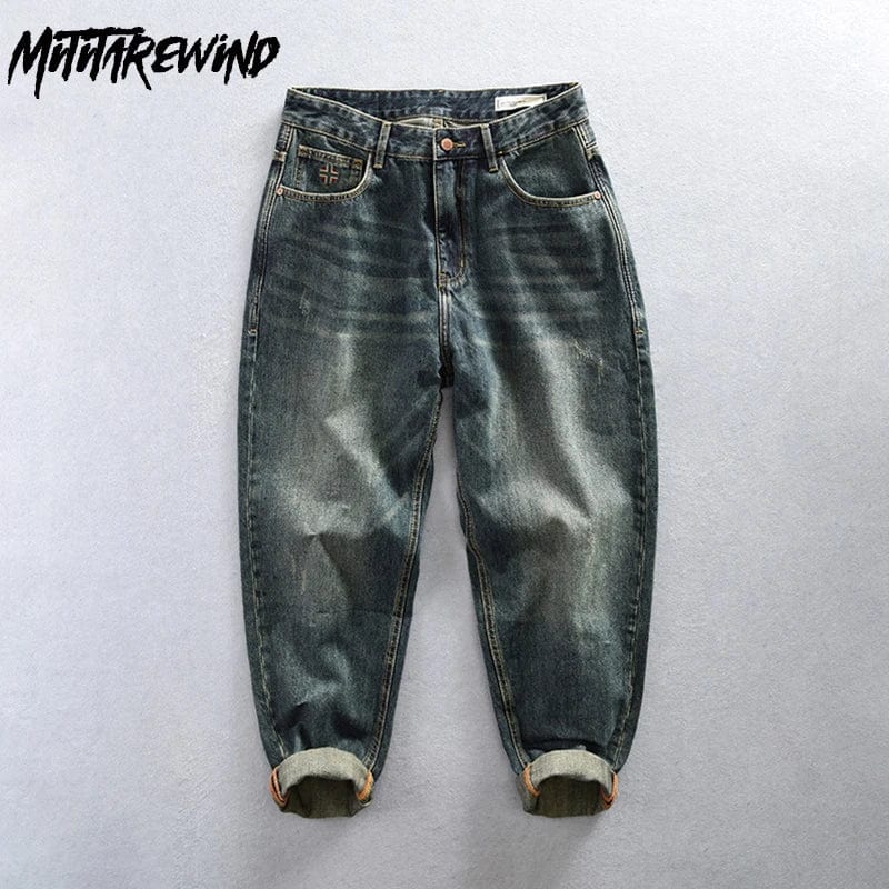 Eleganza Italiana Spring Fall Washed Men Jeans High Street Straight Baggy Jeans Casual Denim Pants Cotton Comfortable Trousers Fashion Streetwear Streetwear high fashion shein amazon temu target Walmart online