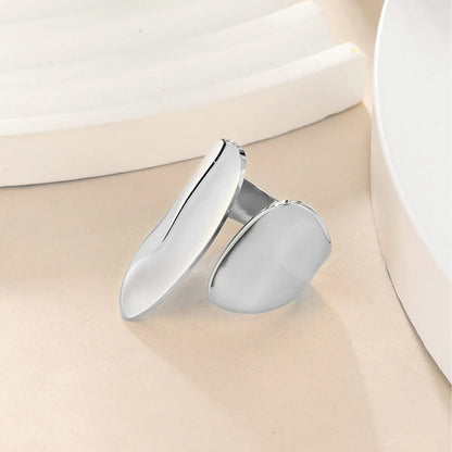 Eleganza Italiana Stainless Steel Simple Smooth Metal Heart Rings For Women Men Y2K Trendy Open Ring Korean Elegant Party Jewelry Couple Gifts Streetwear high fashion shein amazon temu target Walmart online