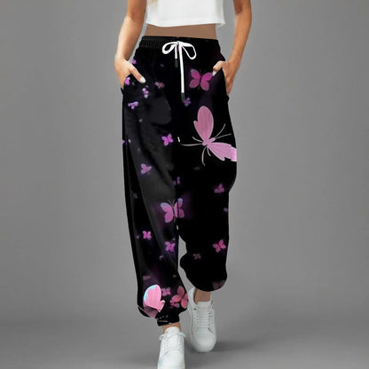 Eleganza Italiana Streetwear Y2k Pants For Women 2024 High Waist Baggy Pockets Harem Pants Parachute Sweatpants Gradient Printed Casual Trousers Streetwear high fashion shein amazon temu target Walmart online