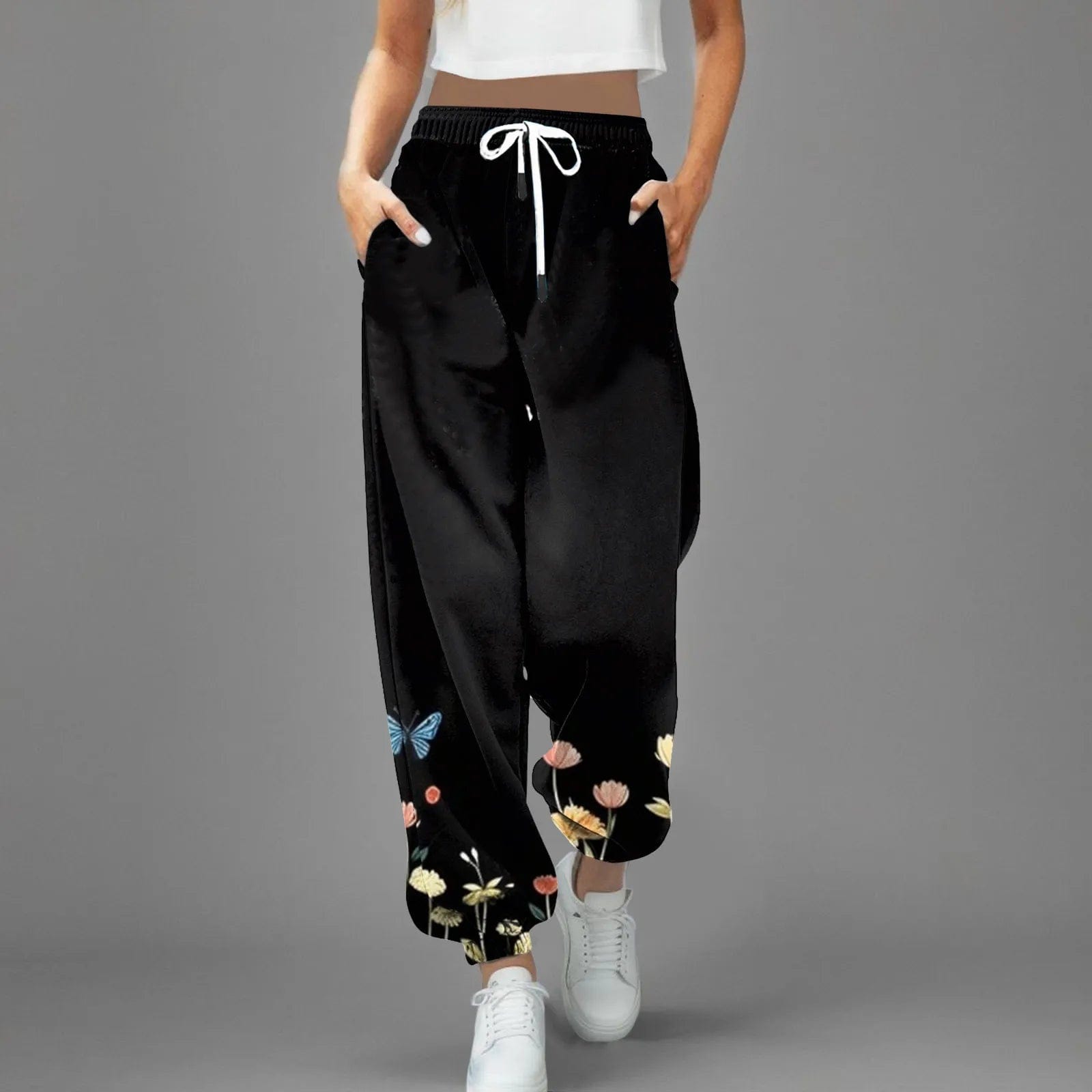 Eleganza Italiana Streetwear Y2k Pants For Women 2024 High Waist Baggy Pockets Harem Pants Parachute Sweatpants Gradient Printed Casual Trousers Streetwear high fashion shein amazon temu target Walmart online