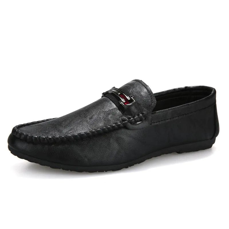 Eleganza Italiana Summer Spring Leather Men Casual Shoes Luxury Brand 2019 Mens Loafers Moccasins Breathable Slip on Black Driving Shoes Fashion Streetwear high fashion shein amazon temu target Walmart online