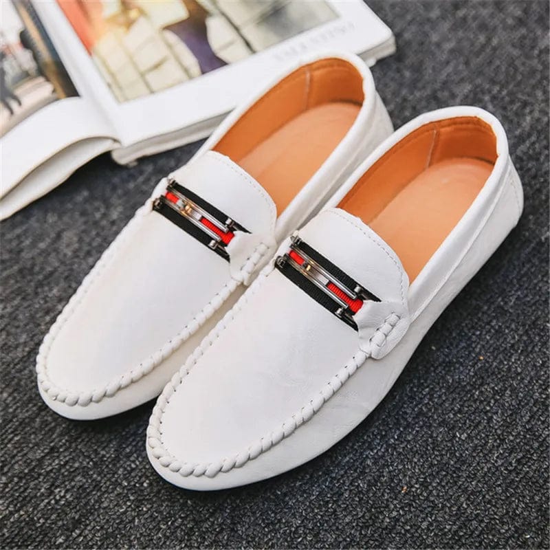 Eleganza Italiana Summer Spring Leather Men Casual Shoes Luxury Brand 2019 Mens Loafers Moccasins Breathable Slip on Black Driving Shoes Fashion Streetwear high fashion shein amazon temu target Walmart online