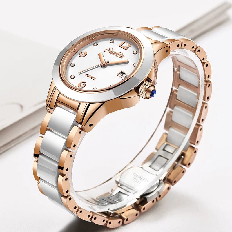 Eleganza Italiana SUNKTA Fashion Women Watches Rose Gold Ladies Bracelet Watches Reloj Mujer 2023 New Creative Waterproof Quartz Watches For Women Streetwear high fashion shein amazon temu target Walmart online