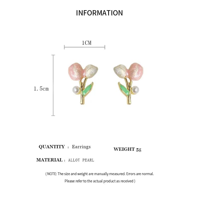 Eleganza Italiana Sweet Tulip Flower Ear Stud Women&