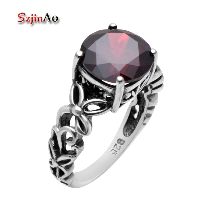 Eleganza Italiana Szjinao Fashion Ring Bohemian Gold Bowknot 925 Sterling Silver Garnet Ring 925 Sterling Silver Engagement Rings for Women Streetwear high fashion shein amazon temu target Walmart online