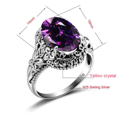 Eleganza Italiana Szjinao Rock Ancient Ethnic 925 Sterling Silver Victoria Butterfly Rings For Women Amethyst Love Jewelry Factory Direct Streetwear high fashion shein amazon temu target Walmart online