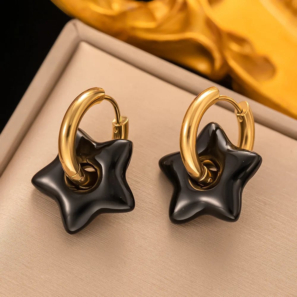 Eleganza Italiana Tarnish Free Stainless Steel Y2K Chunky Star Hoops Hypoallergenic Alt Goth Punk Edgy Earrings for Women Girls Jewelry Streetwear high fashion shein amazon temu target Walmart online