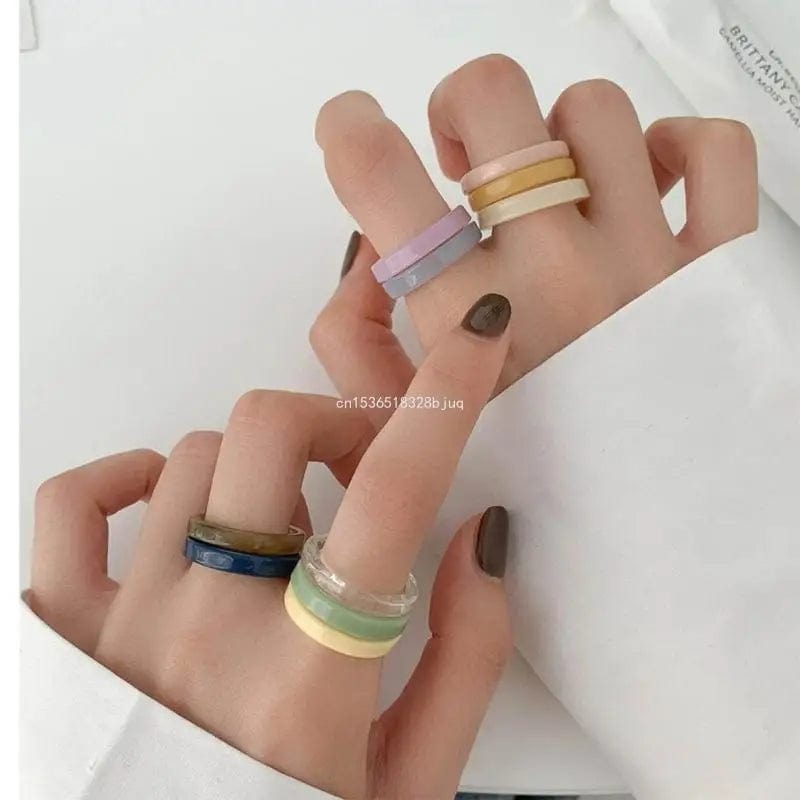 Eleganza Italiana Transparent Stacking Rings Aesthetic Funny Stackable Ring for Women Girls Gift Dropship Streetwear high fashion shein amazon temu target Walmart online