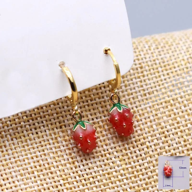 Eleganza Italiana Trending Earrings For Women Girls Cute Fruit Strawberry Banana Apple Candy Kids Funny Resin Metal Enamel Charms 3D Fruit Earring Streetwear high fashion shein amazon temu target Walmart online