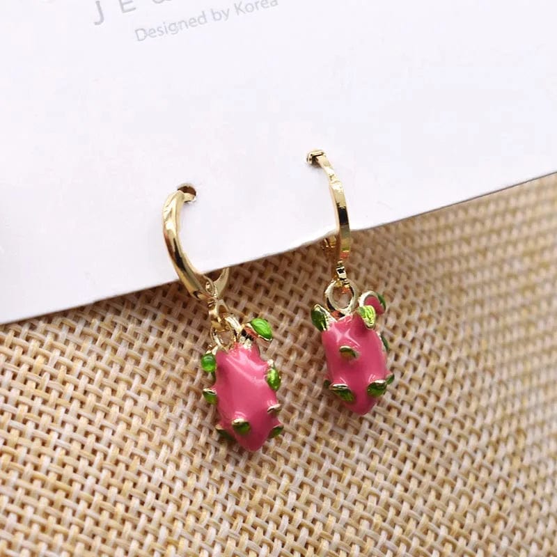 Eleganza Italiana Trending Earrings For Women Girls Cute Fruit Strawberry Banana Apple Candy Kids Funny Resin Metal Enamel Charms 3D Fruit Earring Streetwear high fashion shein amazon temu target Walmart online