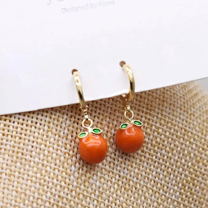 Eleganza Italiana Trending Earrings For Women Girls Cute Fruit Strawberry Banana Apple Candy Kids Funny Resin Metal Enamel Charms 3D Fruit Earring Streetwear high fashion shein amazon temu target Walmart online