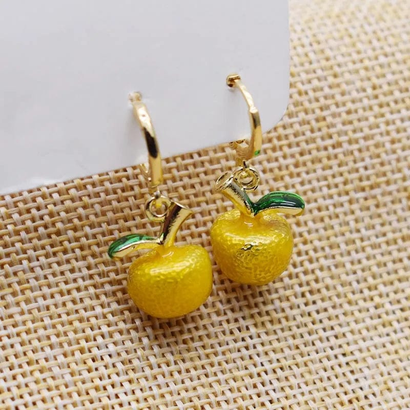 Eleganza Italiana Trending Earrings For Women Girls Cute Fruit Strawberry Banana Apple Candy Kids Funny Resin Metal Enamel Charms 3D Fruit Earring Streetwear high fashion shein amazon temu target Walmart online