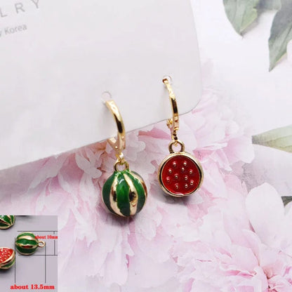 Eleganza Italiana Trending Earrings For Women Girls Cute Fruit Strawberry Banana Apple Candy Kids Funny Resin Metal Enamel Charms 3D Fruit Earring Streetwear high fashion shein amazon temu target Walmart online