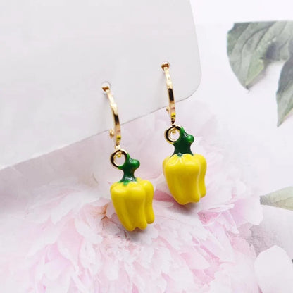 Eleganza Italiana Trending Earrings For Women Girls Cute Fruit Strawberry Banana Apple Candy Kids Funny Resin Metal Enamel Charms 3D Fruit Earring Streetwear high fashion shein amazon temu target Walmart online