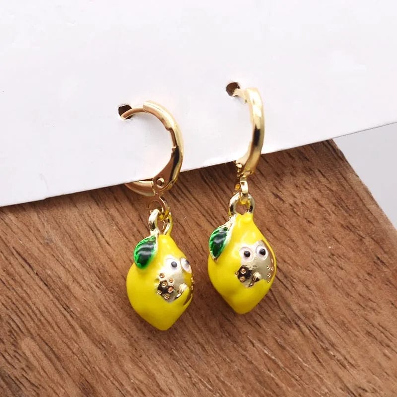 Eleganza Italiana Trending Earrings For Women Girls Cute Fruit Strawberry Banana Apple Candy Kids Funny Resin Metal Enamel Charms 3D Fruit Earring Streetwear high fashion shein amazon temu target Walmart online