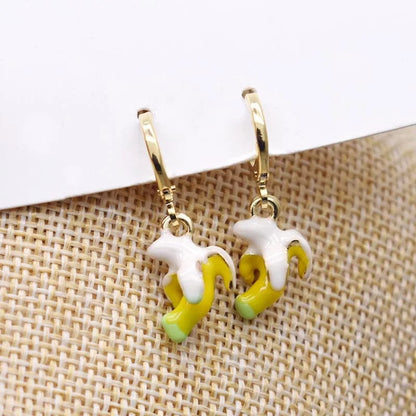 Eleganza Italiana Trending Earrings For Women Girls Cute Fruit Strawberry Banana Apple Candy Kids Funny Resin Metal Enamel Charms 3D Fruit Earring Streetwear high fashion shein amazon temu target Walmart online