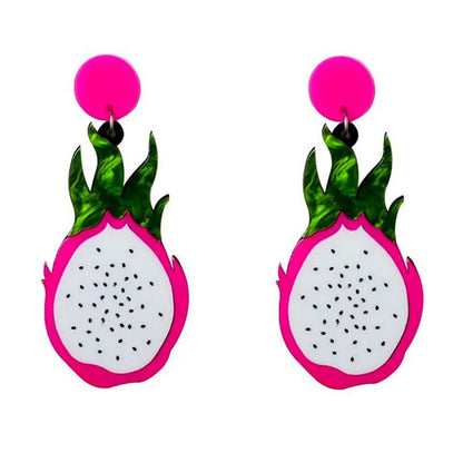 Eleganza Italiana Trendy Funny Fruit Vegetables Acrylic Women&