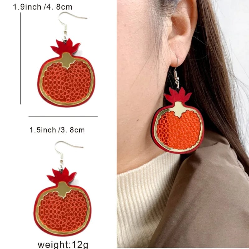 Eleganza Italiana Trendy Funny Fruit Vegetables Acrylic Women&