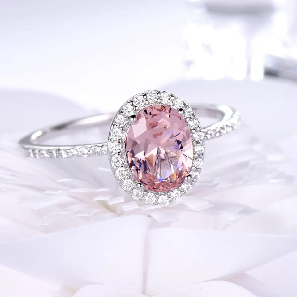 Eleganza Italiana UMCHO 925 Sterling Silver Ring Oval Classic Pink Morganite Rings For Women Engagement Gemstone Wedding Band Fine Jewelry Gift Streetwear high fashion shein amazon temu target Walmart online