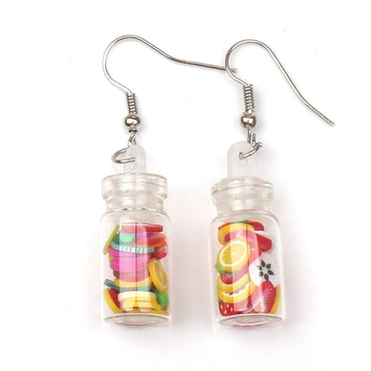 Eleganza Italiana Unique Creative Cup Drop Earrings Personalizeds Fruit Glass Bottle Novelty Hanging Pendant Earrings Girls Ladies Jewelry Streetwear high fashion shein amazon temu target Walmart online