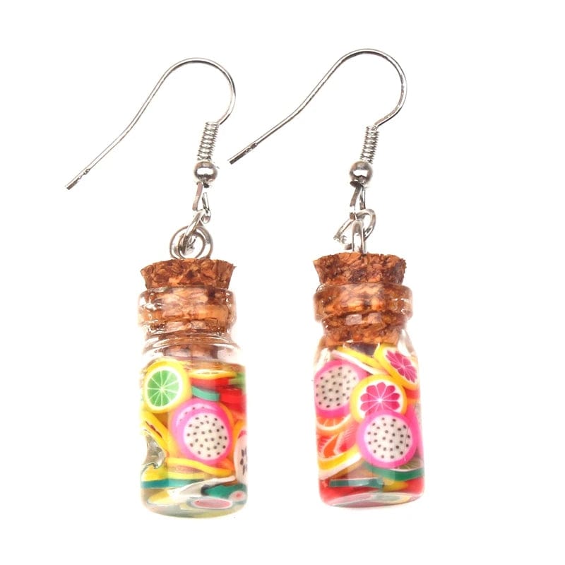 Eleganza Italiana Unique Creative Cup Drop Earrings Personalizeds Fruit Glass Bottle Novelty Hanging Pendant Earrings Girls Ladies Jewelry Streetwear high fashion shein amazon temu target Walmart online