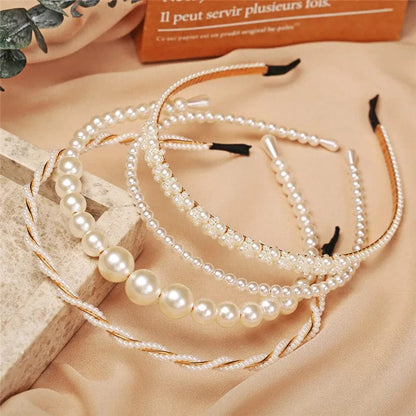 Eleganza Italiana VAGZEB Fashion Full Pearl Hairbands Elastic Flower Women Hair Hoop Bands Headband Bezel Girls Hair Accessories Headdress Streetwear high fashion shein amazon temu target Walmart online