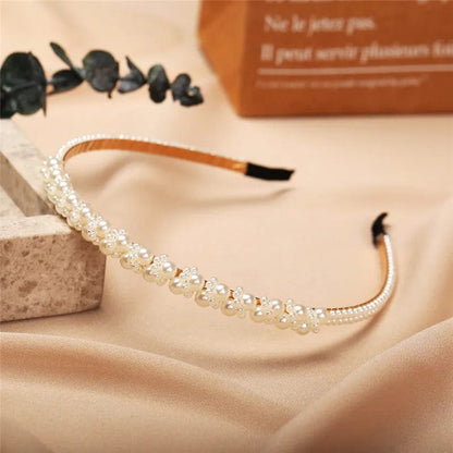 Eleganza Italiana VAGZEB Fashion Full Pearl Hairbands Elastic Flower Women Hair Hoop Bands Headband Bezel Girls Hair Accessories Headdress Streetwear high fashion shein amazon temu target Walmart online