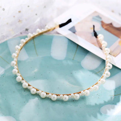 Eleganza Italiana VAGZEB Fashion Full Pearl Hairbands Elastic Flower Women Hair Hoop Bands Headband Bezel Girls Hair Accessories Headdress Streetwear high fashion shein amazon temu target Walmart online