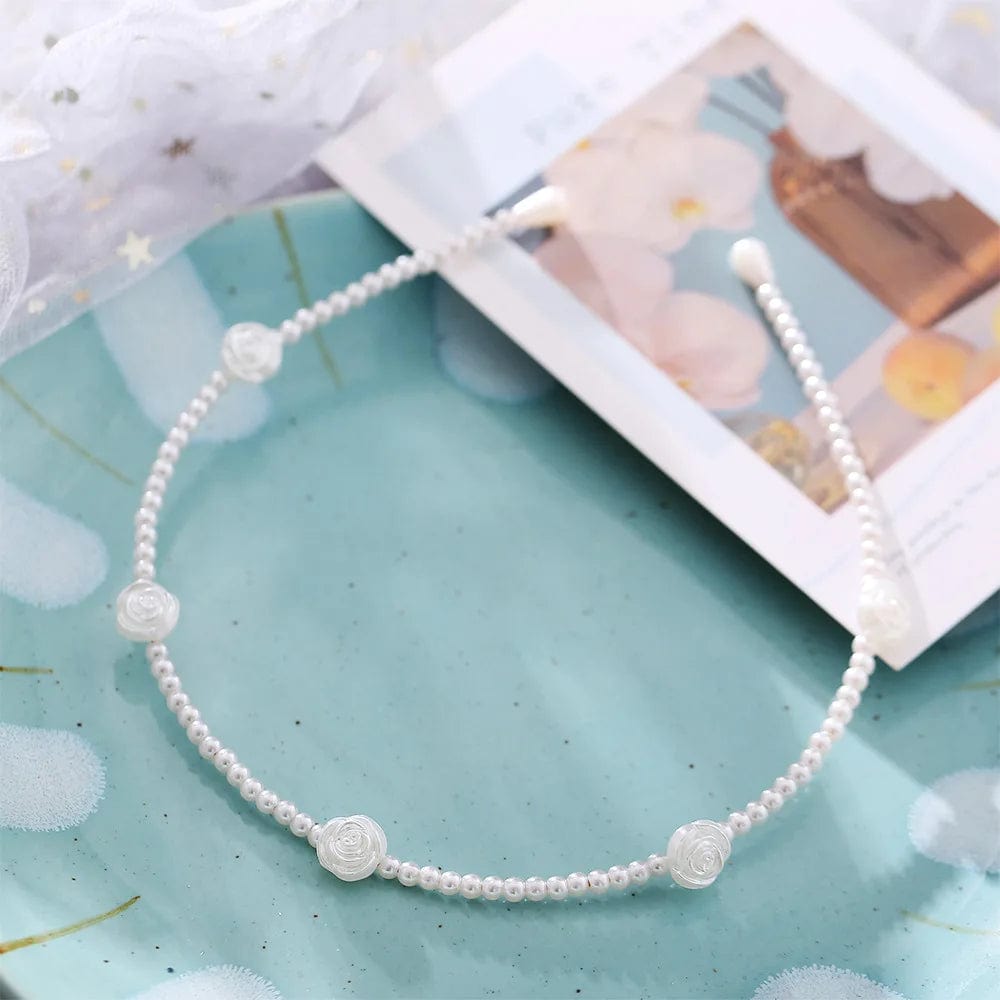 Eleganza Italiana VAGZEB Fashion Full Pearl Hairbands Elastic Flower Women Hair Hoop Bands Headband Bezel Girls Hair Accessories Headdress Streetwear high fashion shein amazon temu target Walmart online