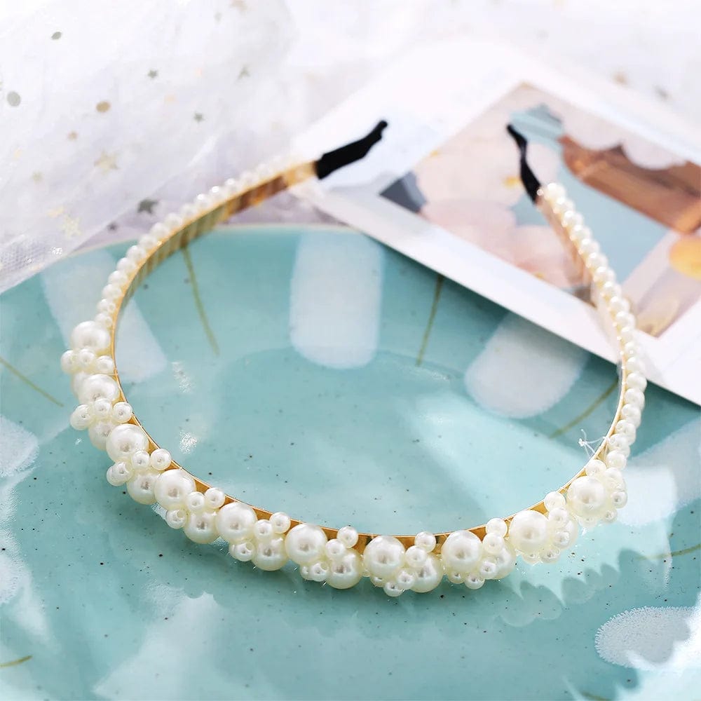 Eleganza Italiana VAGZEB Fashion Full Pearl Hairbands Elastic Flower Women Hair Hoop Bands Headband Bezel Girls Hair Accessories Headdress Streetwear high fashion shein amazon temu target Walmart online