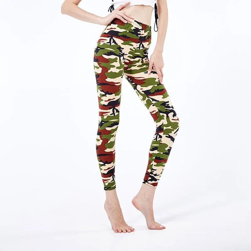 Eleganza Italiana VISNXGI New Fashion 2022 Camouflage Printing Elasticity Leggings Camouflage Fitness Pant Legins Casual Milk Legging For Women Streetwear high fashion shein amazon temu target Walmart online