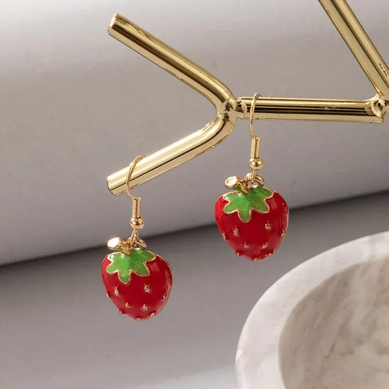 Eleganza Italiana VIVILADY Sweet Cute Radish Strawberry Watermelon Vegetable Fruit Drop Earrings Female Girl Piercing Jewelry Rural Drop Shipping Streetwear high fashion shein amazon temu target Walmart online