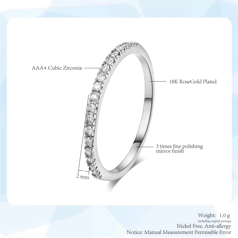 Eleganza Italiana Wedding Engagement Thin Rings For Women Micro Pave Zircon Crystal Dainty Ring for Girls Fashion Jewelry All Size Wholesale R133 Streetwear high fashion shein amazon temu target Walmart online