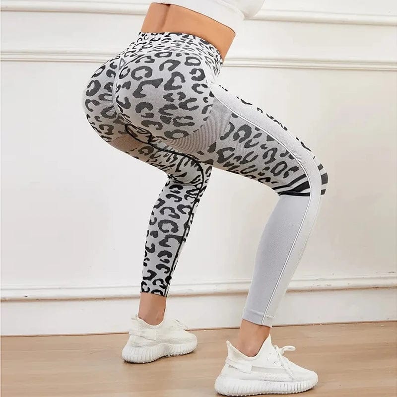 Eleganza Italiana Women Leopard Seamless Yoga Pants High Waist Lifting Hip Honey Peach Hip Fitness Leggings Yoga Gym Tights Running Sports Pants Streetwear high fashion shein amazon temu target Walmart online