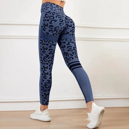 Eleganza Italiana Women Leopard Seamless Yoga Pants High Waist Lifting Hip Honey Peach Hip Fitness Leggings Yoga Gym Tights Running Sports Pants Streetwear high fashion shein amazon temu target Walmart online