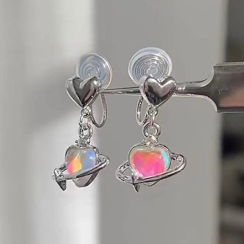 Eleganza Italiana Y2K 2023 Heart Planet Drop Earrings for Women Korean Trendy Harajuku Fashion Punk Girl Crystal Stars Earring Party Jewelry Gifts Streetwear high fashion shein amazon temu target Walmart online