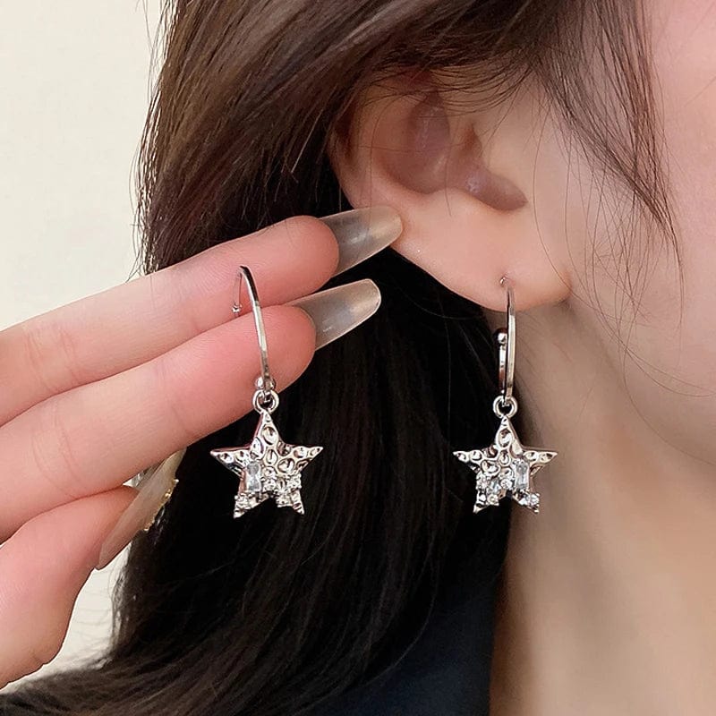 Eleganza Italiana Y2K 2023 Heart Planet Drop Earrings for Women Korean Trendy Harajuku Fashion Punk Girl Crystal Stars Earring Party Jewelry Gifts Streetwear high fashion shein amazon temu target Walmart online