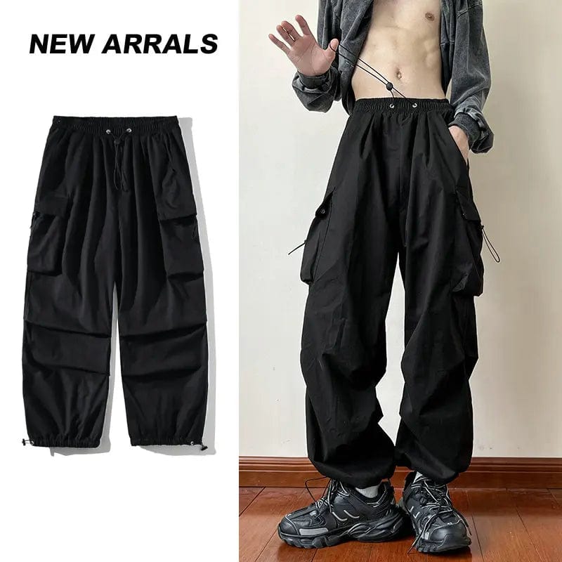 Eleganza Italiana Y2K Cargo Pants Streetwear Men Women Casual Solid Pockets Baggy Wide Leg Trousers Harajuku Hippie Joggers Sweatpants Pantalones Streetwear high fashion shein amazon temu target Walmart online