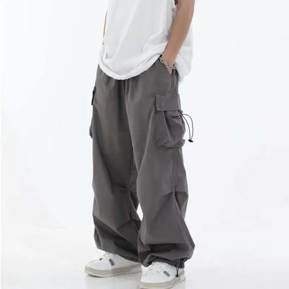 Eleganza Italiana Y2K Cargo Pants Streetwear Men Women Casual Solid Pockets Baggy Wide Leg Trousers Harajuku Hippie Joggers Sweatpants Pantalones Streetwear high fashion shein amazon temu target Walmart online