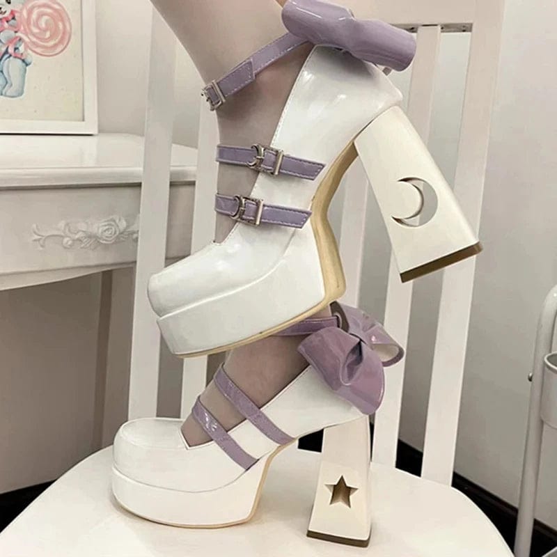 Eleganza Italiana Y2k Chunky Platform High Heels Pumps Women 2023 Spring Punk Thick Heel Mary Jane Lolita Shoes Woman Patent Leather Cosplay Shoes Streetwear high fashion shein amazon temu target Walmart online