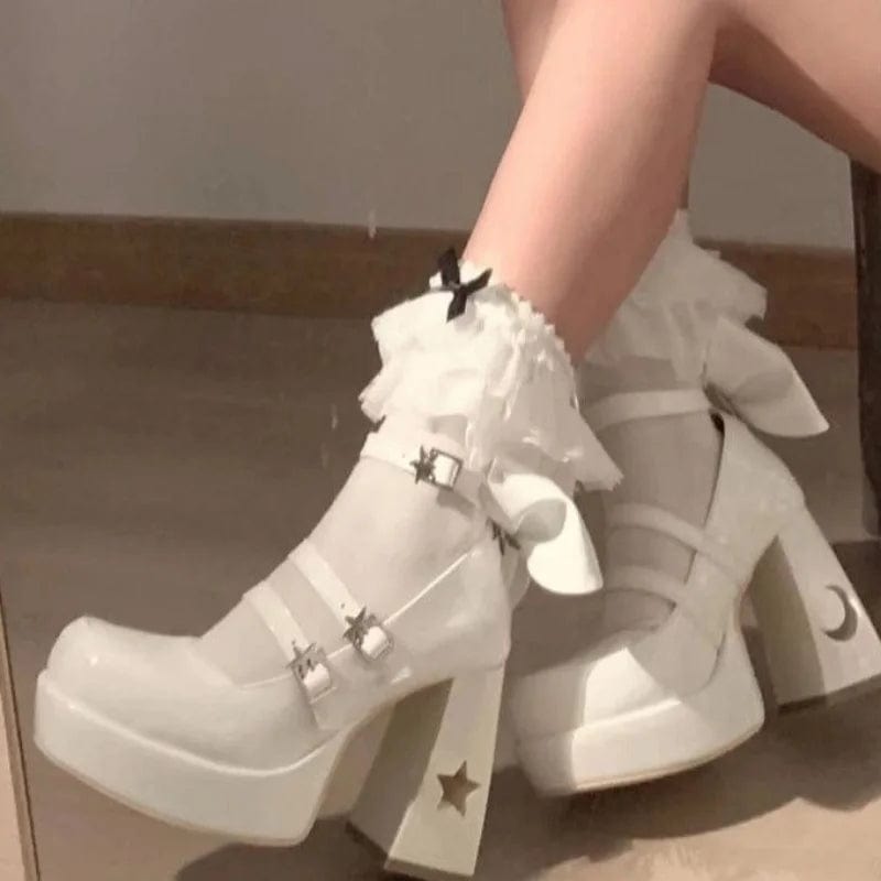 Eleganza Italiana Y2k Chunky Platform High Heels Pumps Women 2024 Spring Punk Thick Heel Mary Jane Lolita Shoes Woman Patent Leather Cosplay Shoes Streetwear high fashion shein amazon temu target Walmart online