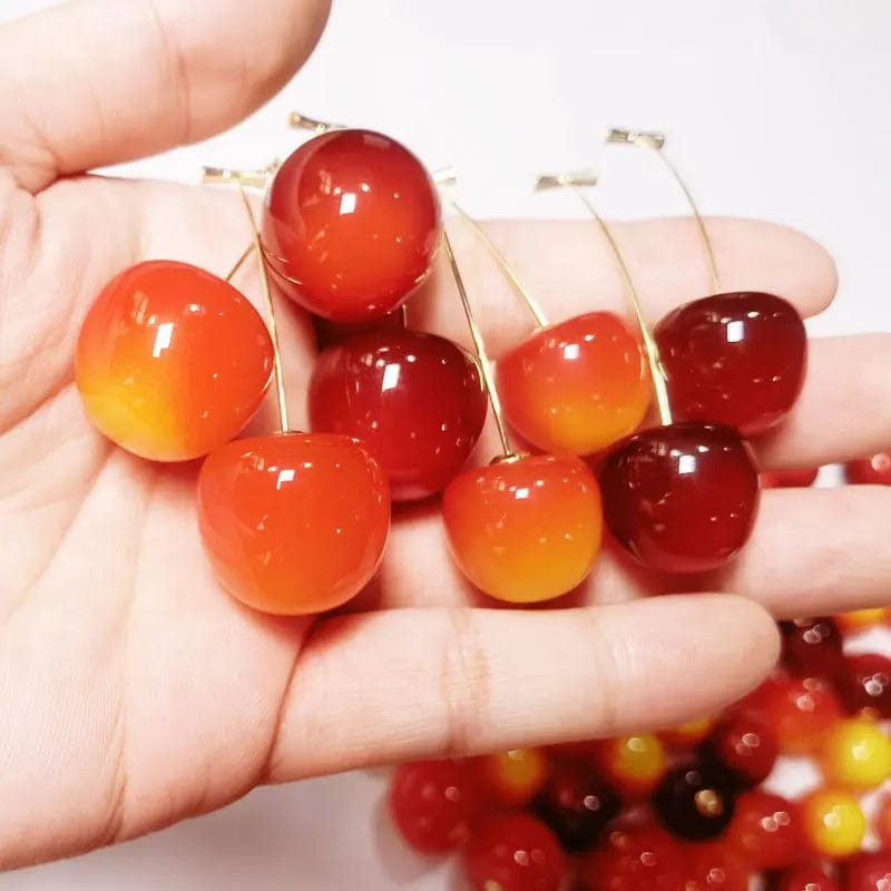 Eleganza Italiana Y2K Cute Small Fresh Sweet Lovely Cherries Earrings Pendant Fruit Earrings Red Cherry Earrings Charm Jewelry Gifts Fruit Party Streetwear high fashion shein amazon temu target Walmart online