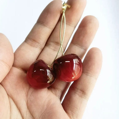 Eleganza Italiana Y2K Cute Small Fresh Sweet Lovely Cherries Earrings Pendant Fruit Earrings Red Cherry Earrings Charm Jewelry Gifts Fruit Party Streetwear high fashion shein amazon temu target Walmart online