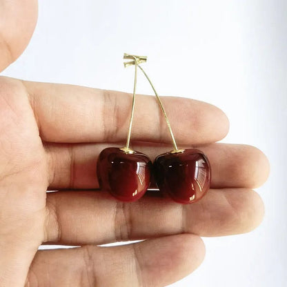 Eleganza Italiana Y2K Cute Small Fresh Sweet Lovely Cherries Earrings Pendant Fruit Earrings Red Cherry Earrings Charm Jewelry Gifts Fruit Party Streetwear high fashion shein amazon temu target Walmart online