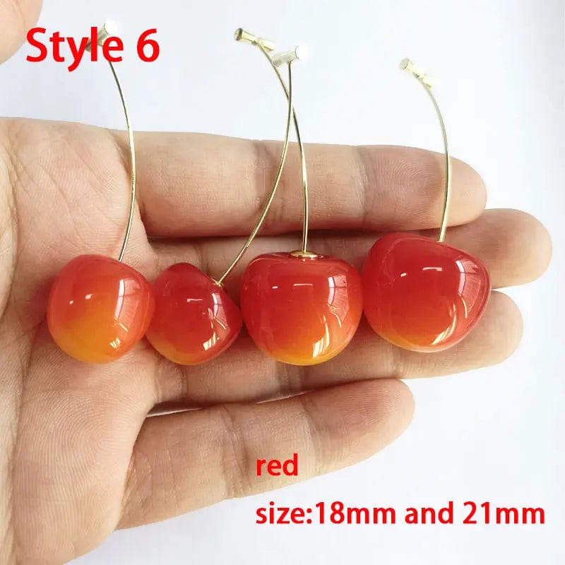 Eleganza Italiana Y2K Cute Small Fresh Sweet Lovely Cherries Earrings Pendant Fruit Earrings Red Cherry Earrings Charm Jewelry Gifts Fruit Party Streetwear high fashion shein amazon temu target Walmart online