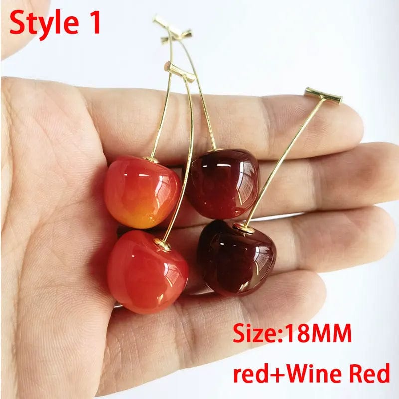 Eleganza Italiana Y2K Cute Small Fresh Sweet Lovely Cherries Earrings Pendant Fruit Earrings Red Cherry Earrings Charm Jewelry Gifts Fruit Party Streetwear high fashion shein amazon temu target Walmart online