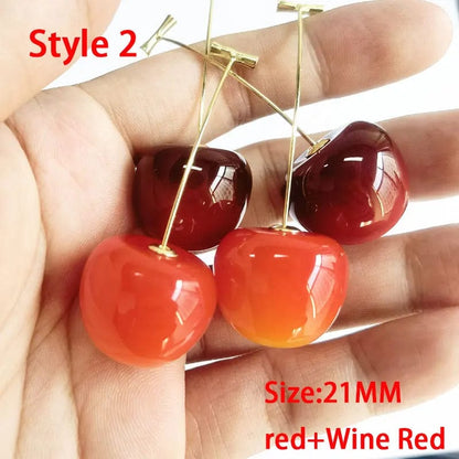 Eleganza Italiana Y2K Cute Small Fresh Sweet Lovely Cherries Earrings Pendant Fruit Earrings Red Cherry Earrings Charm Jewelry Gifts Fruit Party Streetwear high fashion shein amazon temu target Walmart online