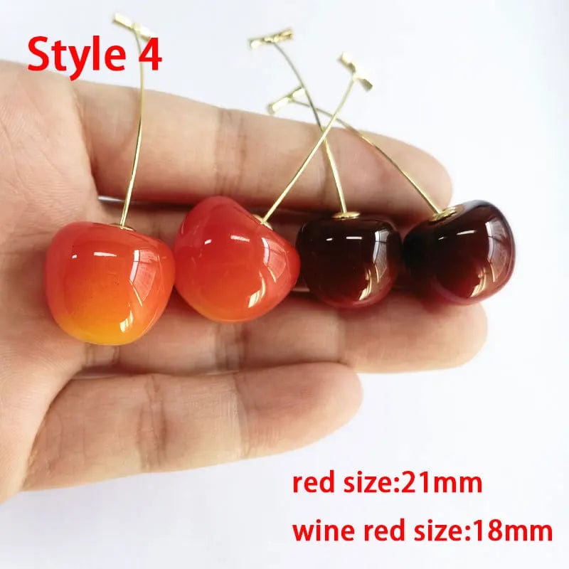 Eleganza Italiana Y2K Cute Small Fresh Sweet Lovely Cherries Earrings Pendant Fruit Earrings Red Cherry Earrings Charm Jewelry Gifts Fruit Party Streetwear high fashion shein amazon temu target Walmart online