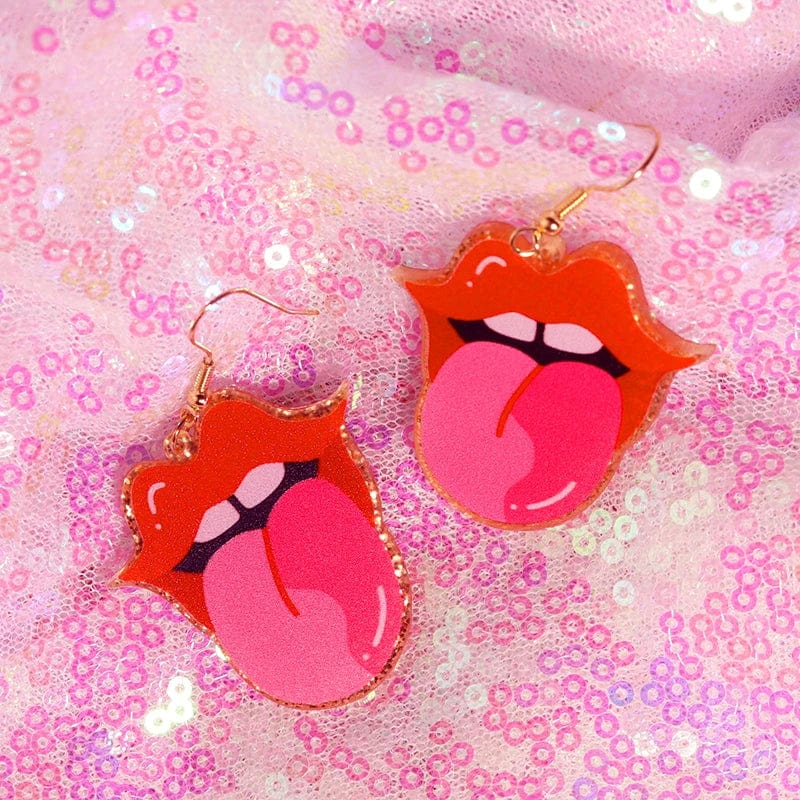 Eleganza Italiana Y2k Earrings For Women Hip Hop Pink Cute Flame Snake Rock Lightning Queen Alien Set Streetwear high fashion shein amazon temu target Walmart online